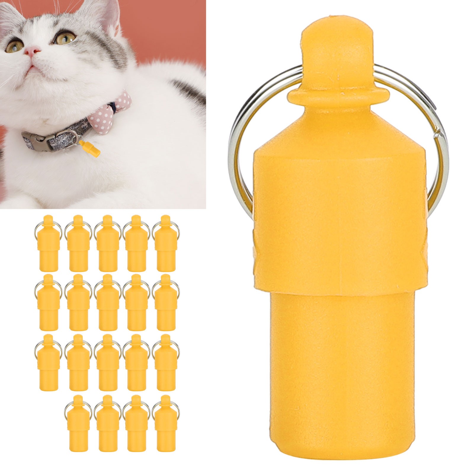20pcs AntiLost Pet Tag Dog Cat ID Name Address Label Storage Barrel Tube Collar❀