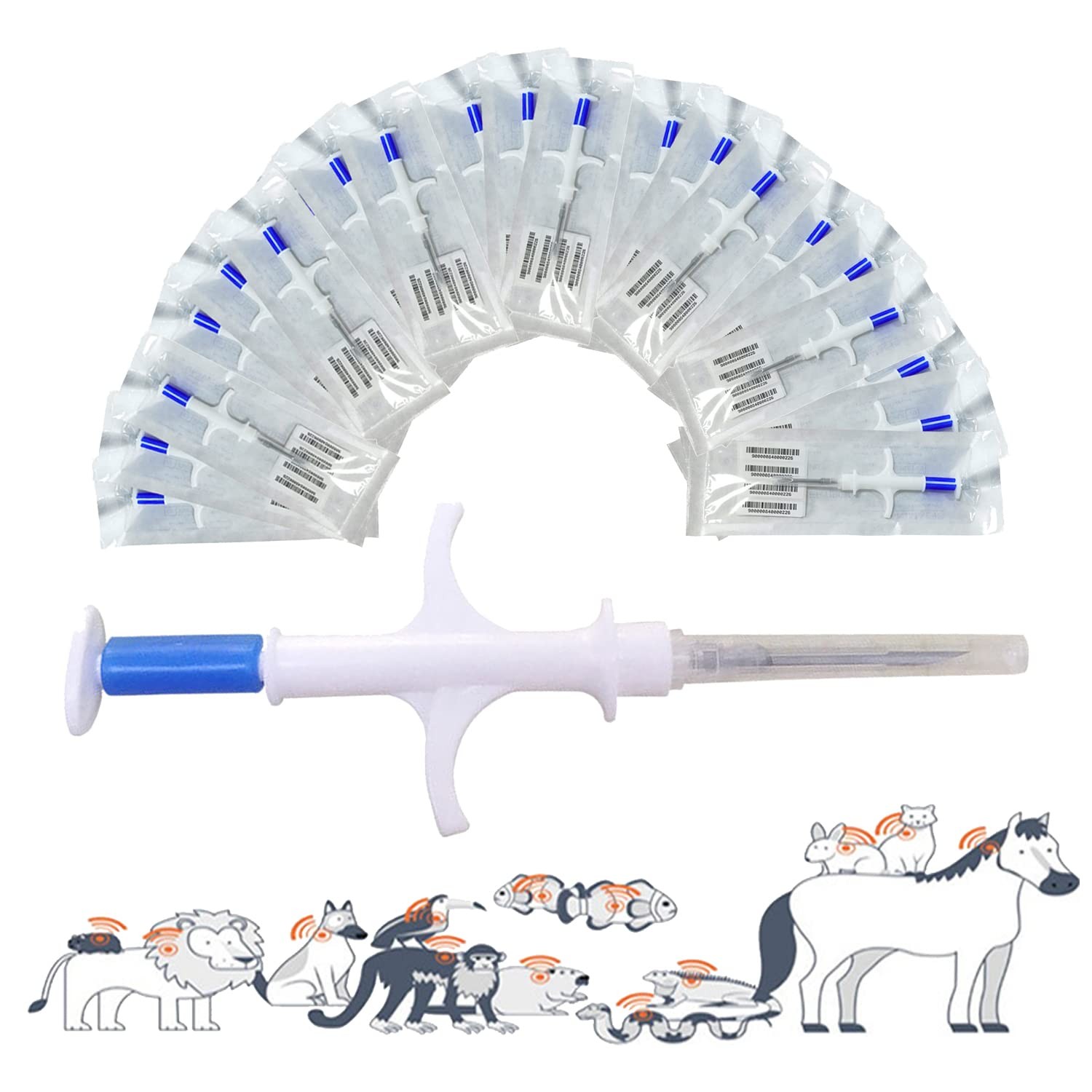 20 PCS 1.4x8mm Pet Microchip 134.2kHz ISO11784/5 FDXB RFID Implant Tracker