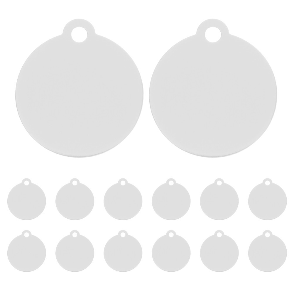 20Pcs Reusable Aluminum Round Dog Tags Blanks Silver for Pet Collar Engraving