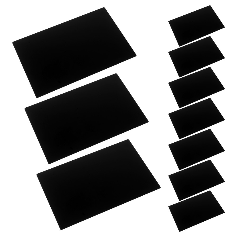 10Pcs Reusable Aluminum Blank Plates Black Metal Tags for Engraving Office Signs