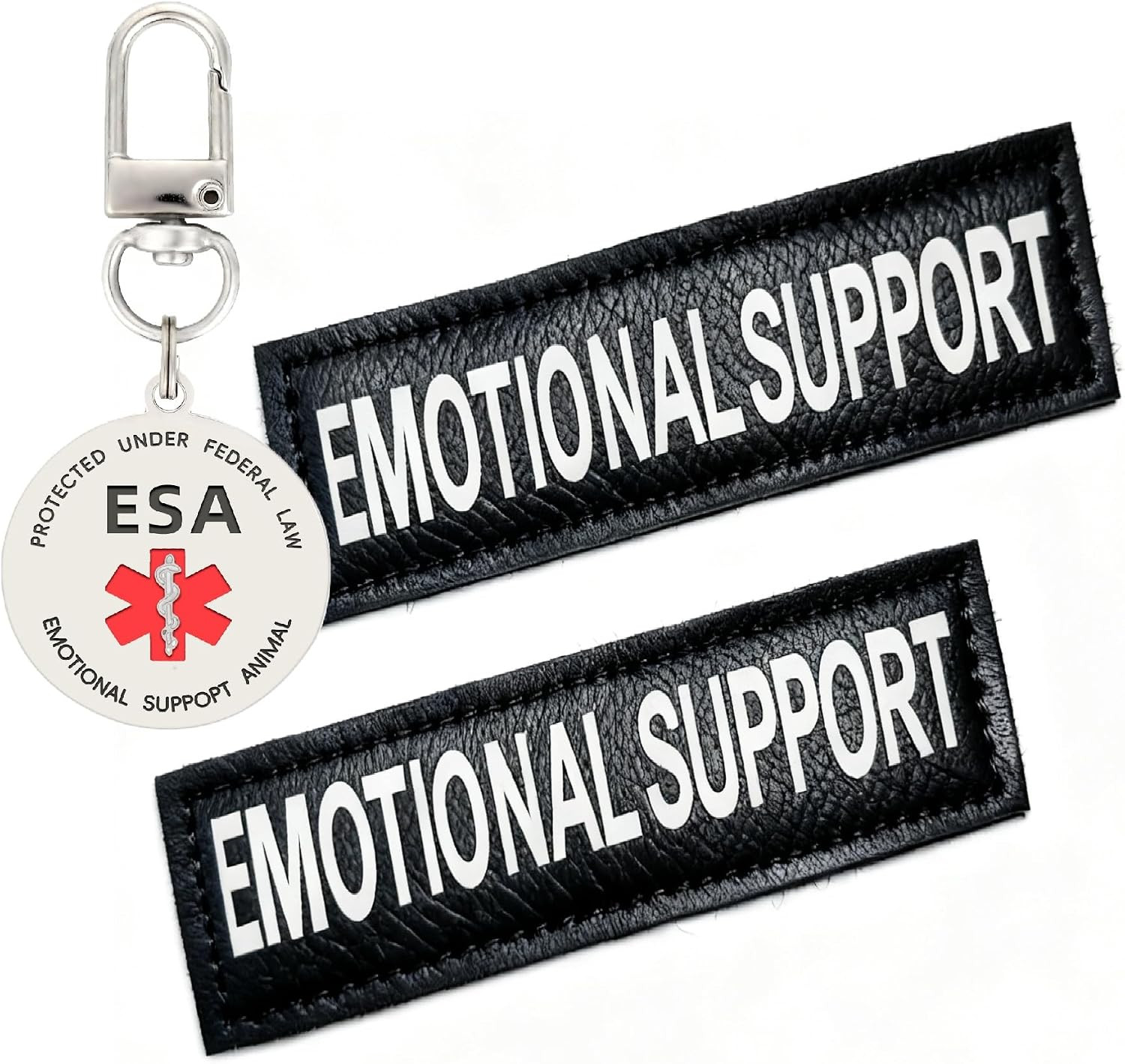 Emotional Support Animal Patches ESA Dog ID Tag Easily Attach to Collar, Harn…