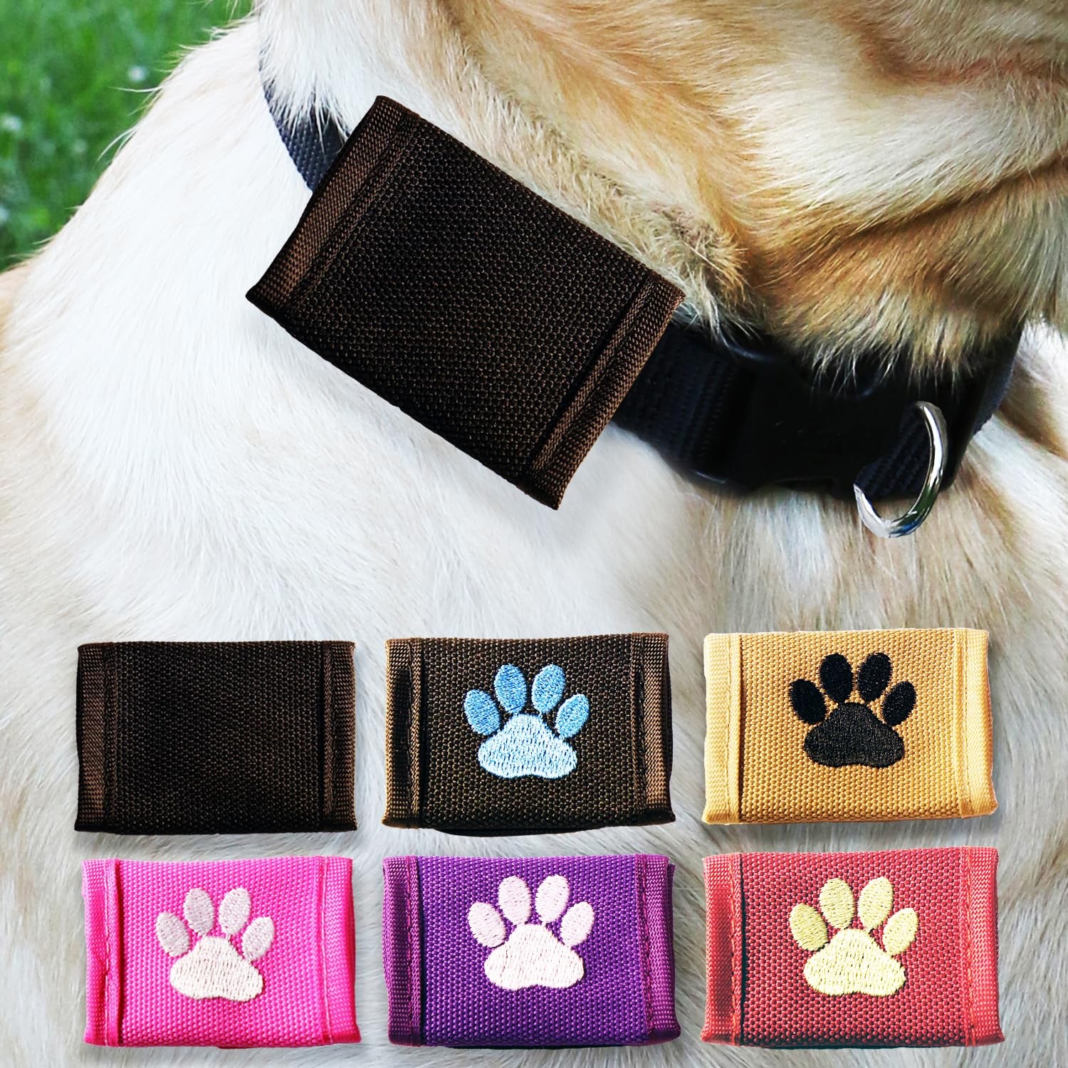 Black Dapper Dog Pet Tag Silencer Ballistic Nylon Quiet Collar Accessories