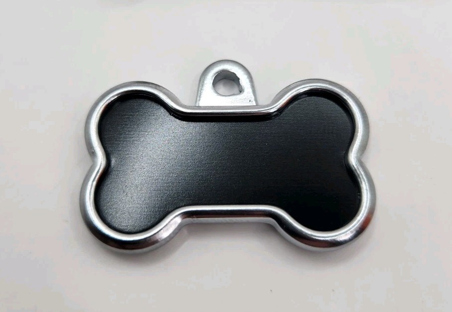 Dog Tag Works Custom Black Diamonds Engravable New Pet Collar Charm Keychain