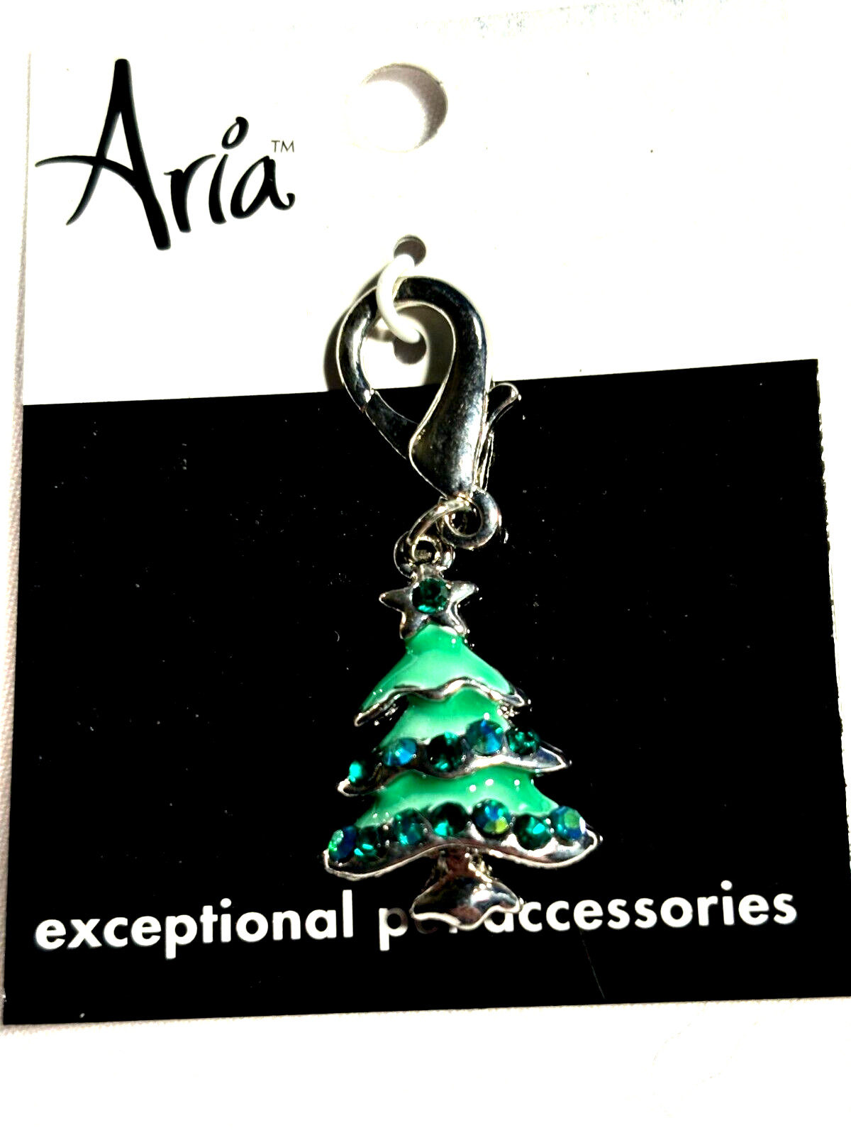 Dog or Cat Collar Charm by Aria Holiday Jeweled Christmas Tree Charm
