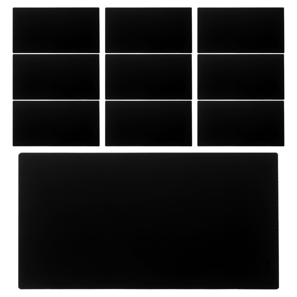 10Pcs Reusable Aluminum Blank Plates Black Metal Tags for Engraving Office Signs