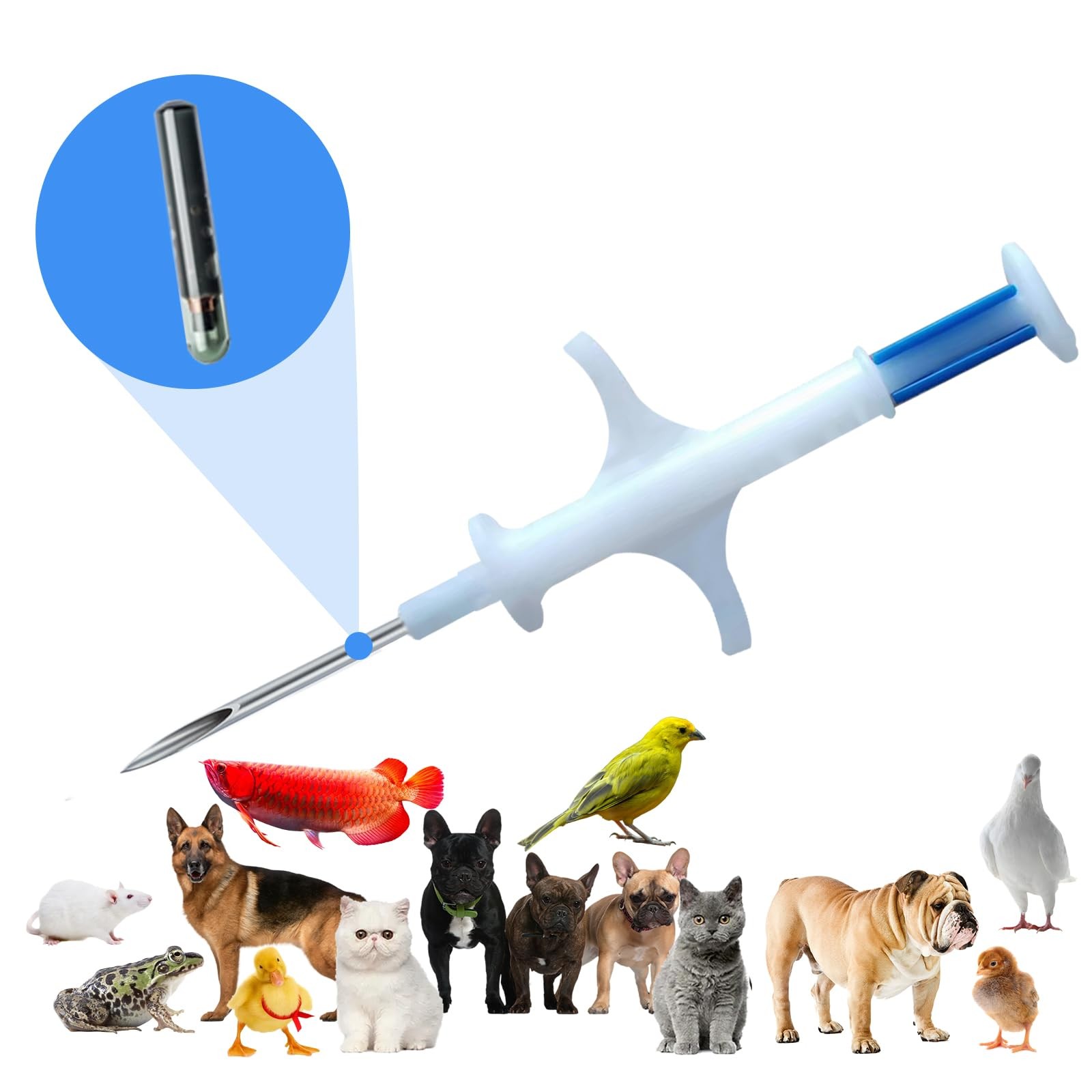 Small Pet ID Microchip Dogs Cats ISO 11784/5 134.2Khz 1.4×8 mm Number 5 PCS