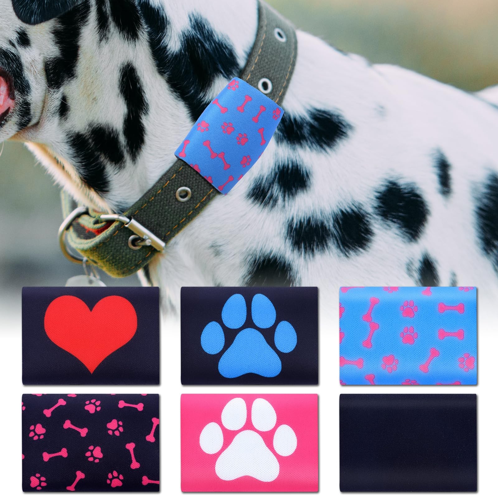 6 Pcs Dog Tag Silencer Holder Portable Soundless Bag Collar 6 Styles