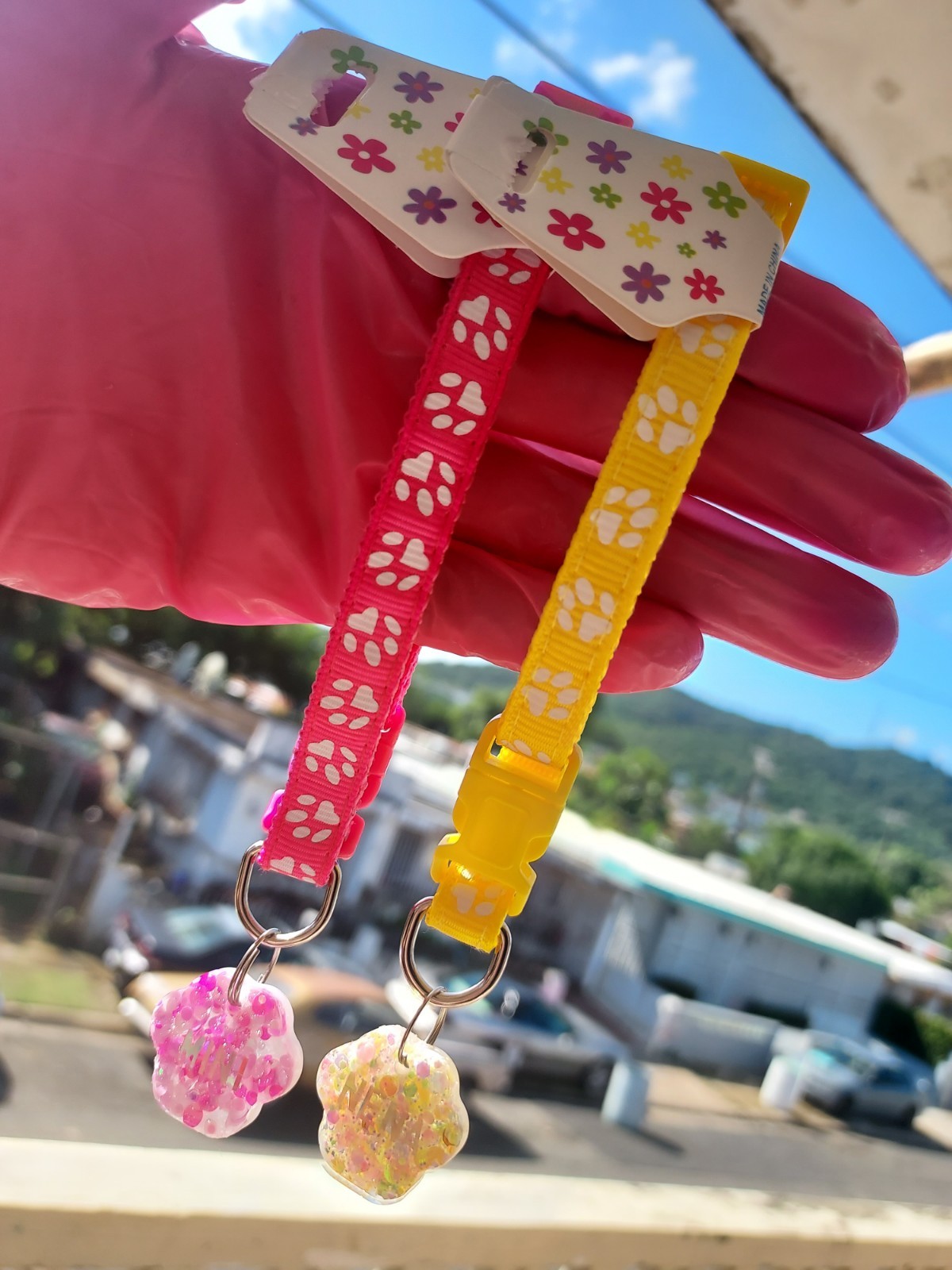 Collar personalizado para mascotas glitter