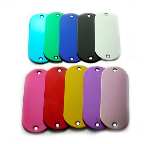 100Pcs Anodizing Aluminum Dog Tag Name Dog ID Tags Collar Customized Engraving