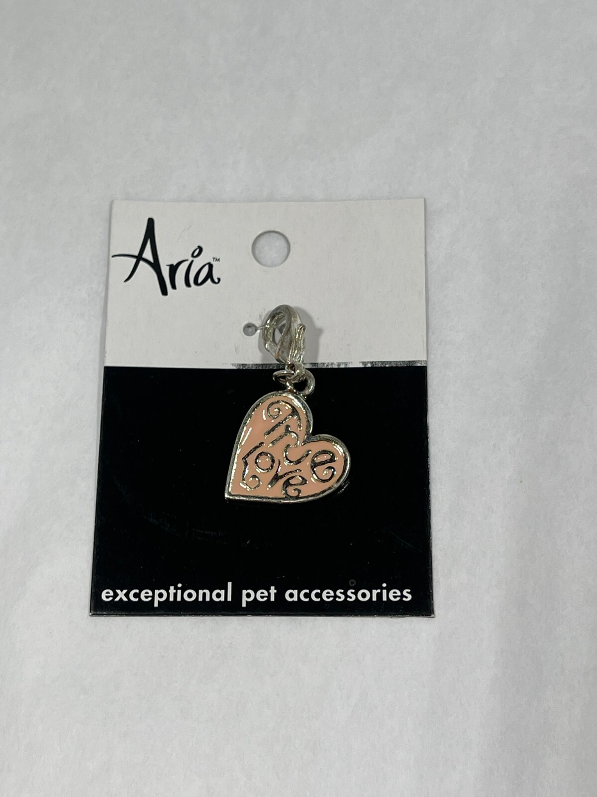 Aria TRUE LOVE Pet Collar Charm Pink Heart Swirl Cute Dog or Cat Accessory NEW