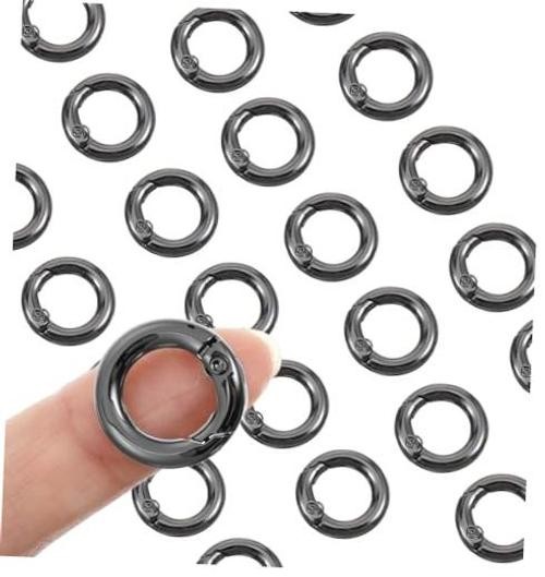 20Pcs Small Carabiner Clips Mini, 0.67″ Black Mini O Rings Micro Carabiner for