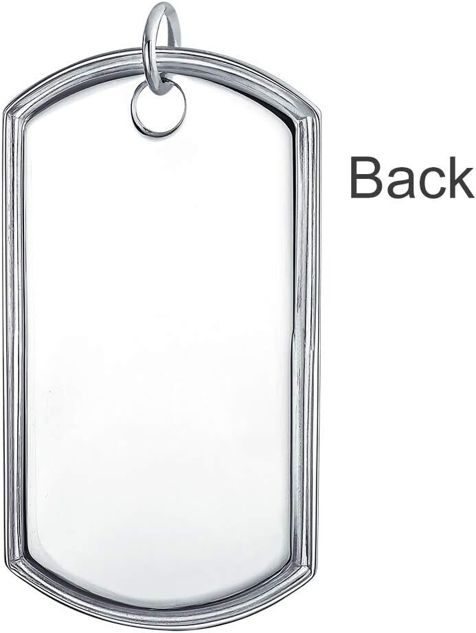 Personalized Dog Tag Pendant Necklace – Hypoallergenic Sterling Silver – 18 Inch