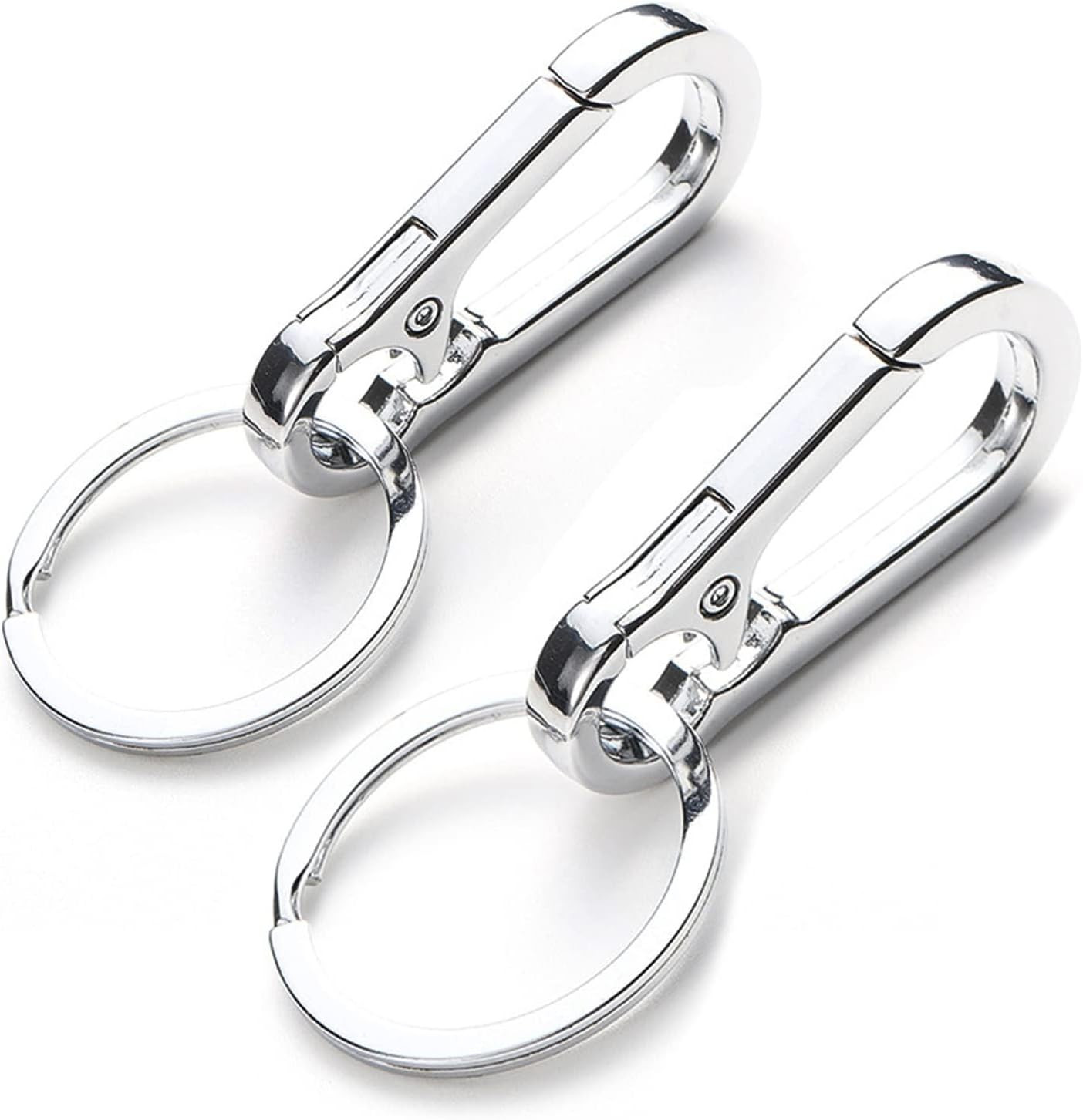 2 Pack Stainless Steel Dog Tag Clips with Rings for Pet ID Holder
