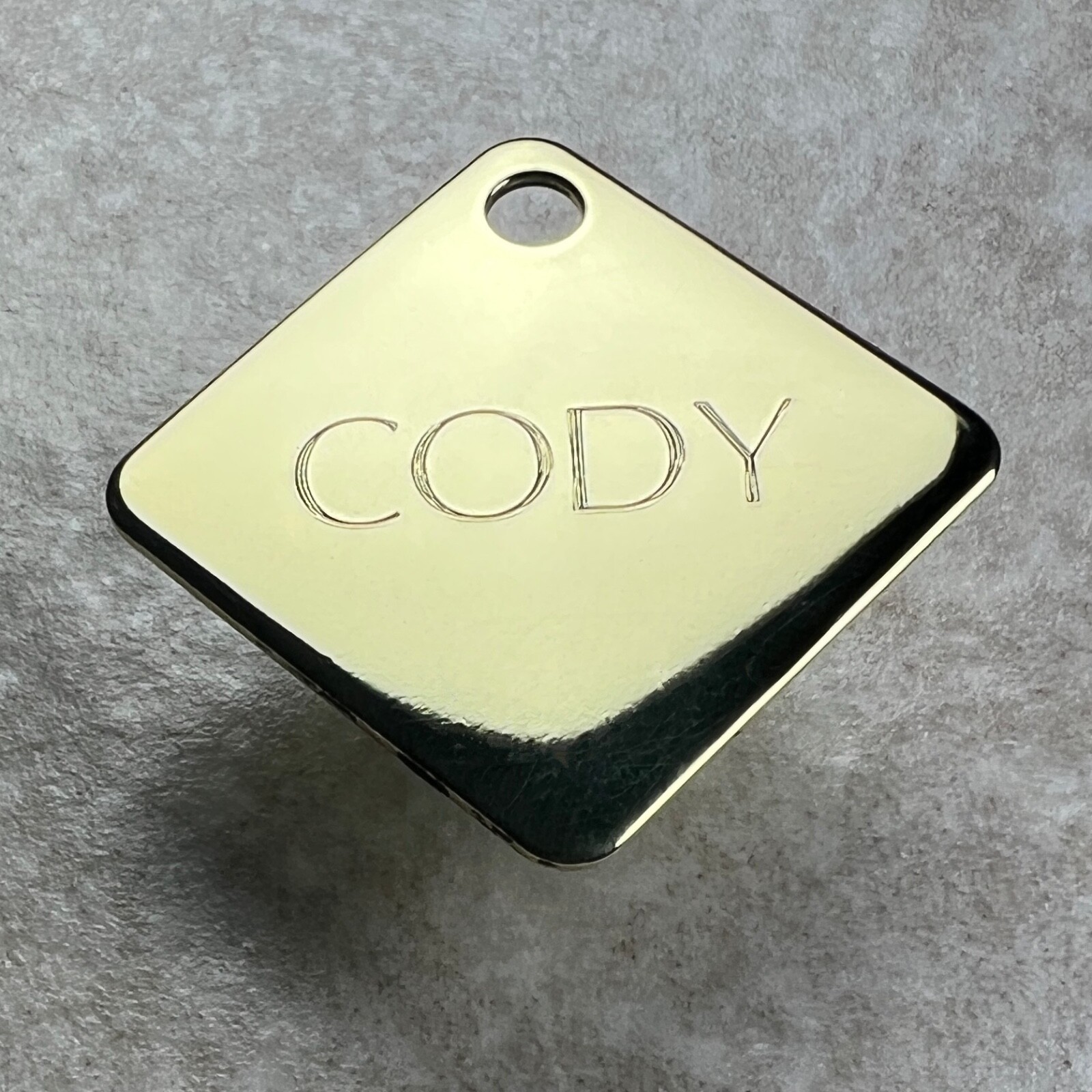 Custom Engraved Dog Tags Personalized Dog Pet Tags Engraved BRASS DIAMOND DOG