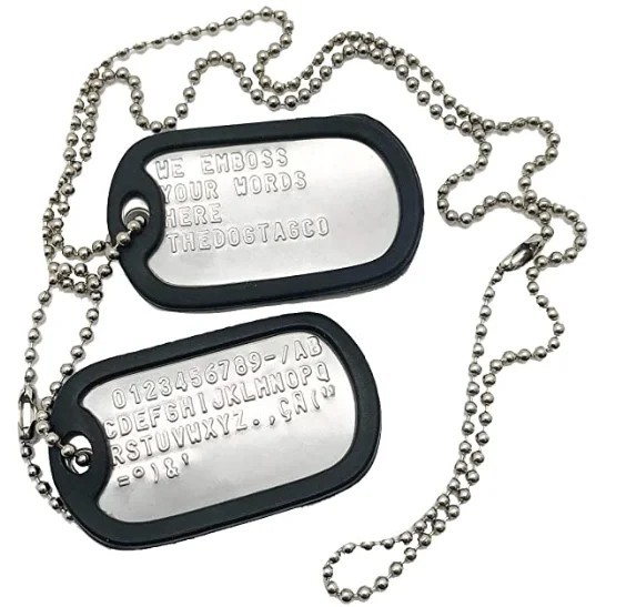 Stainless Steel Dog Tag Military Necklace Set Custom Army Ball Chain Tags