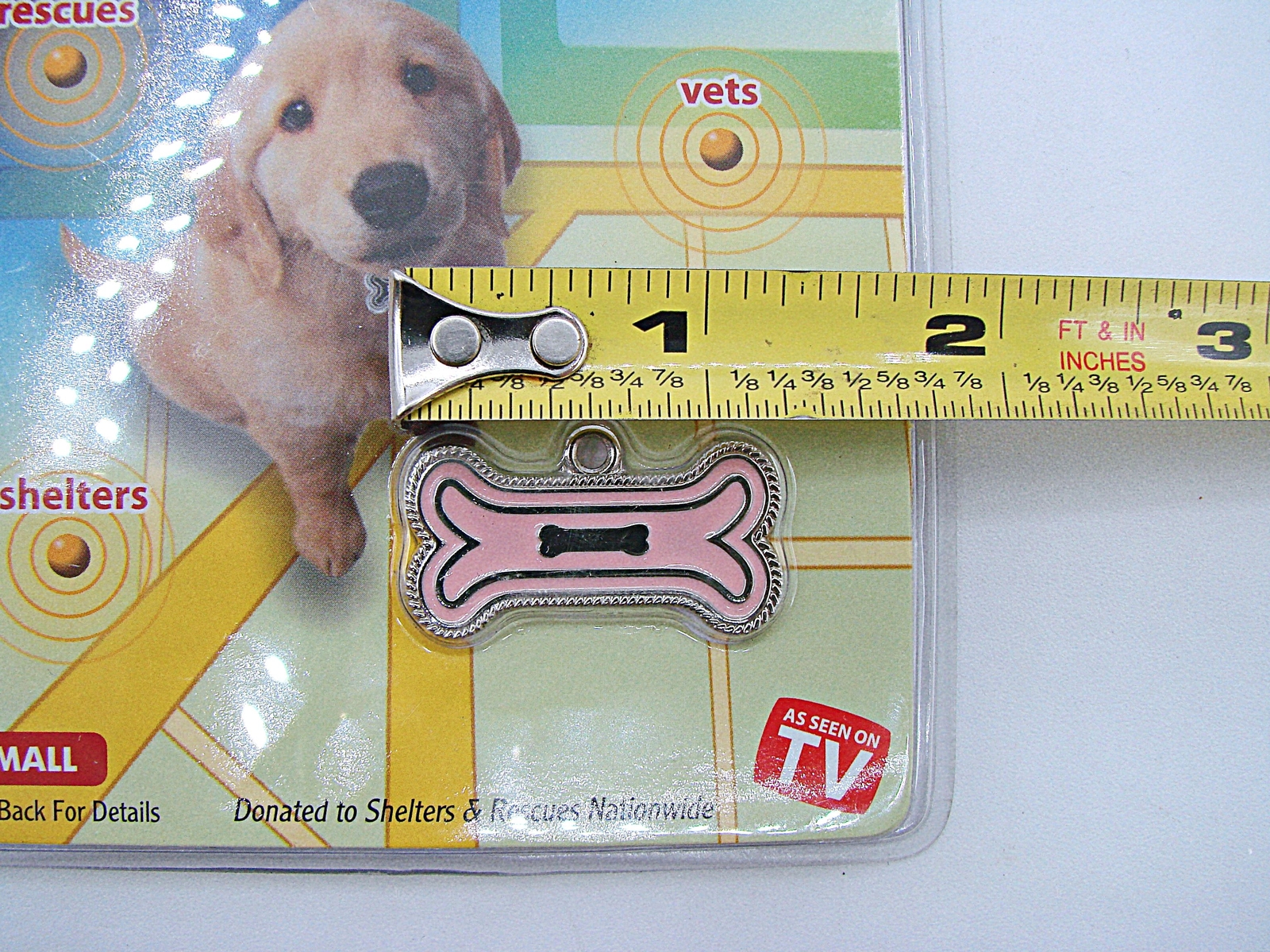Smart Tag Pet ID Small Pink Bone Enamel EAlert Service Find Your Pet Fast