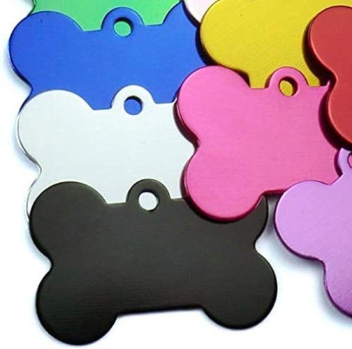 20 Pcs 38MM Blank Bone Shape Pet ID ，Double Sided Blank Tag Dog Cat Pet Name …