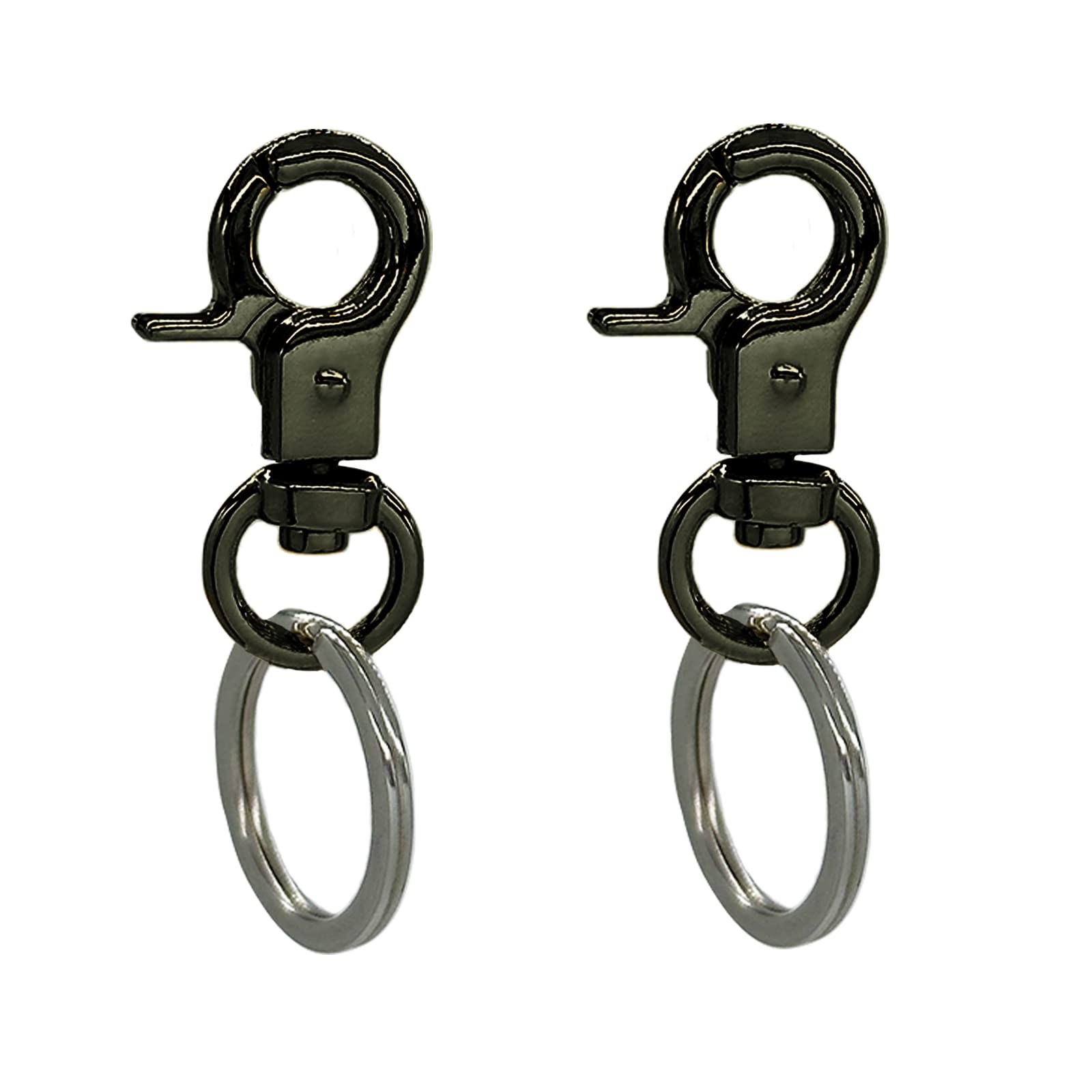 2 Pack Black Easy Change Dog Tag Clips for Pet ID Tags Small Medium Large