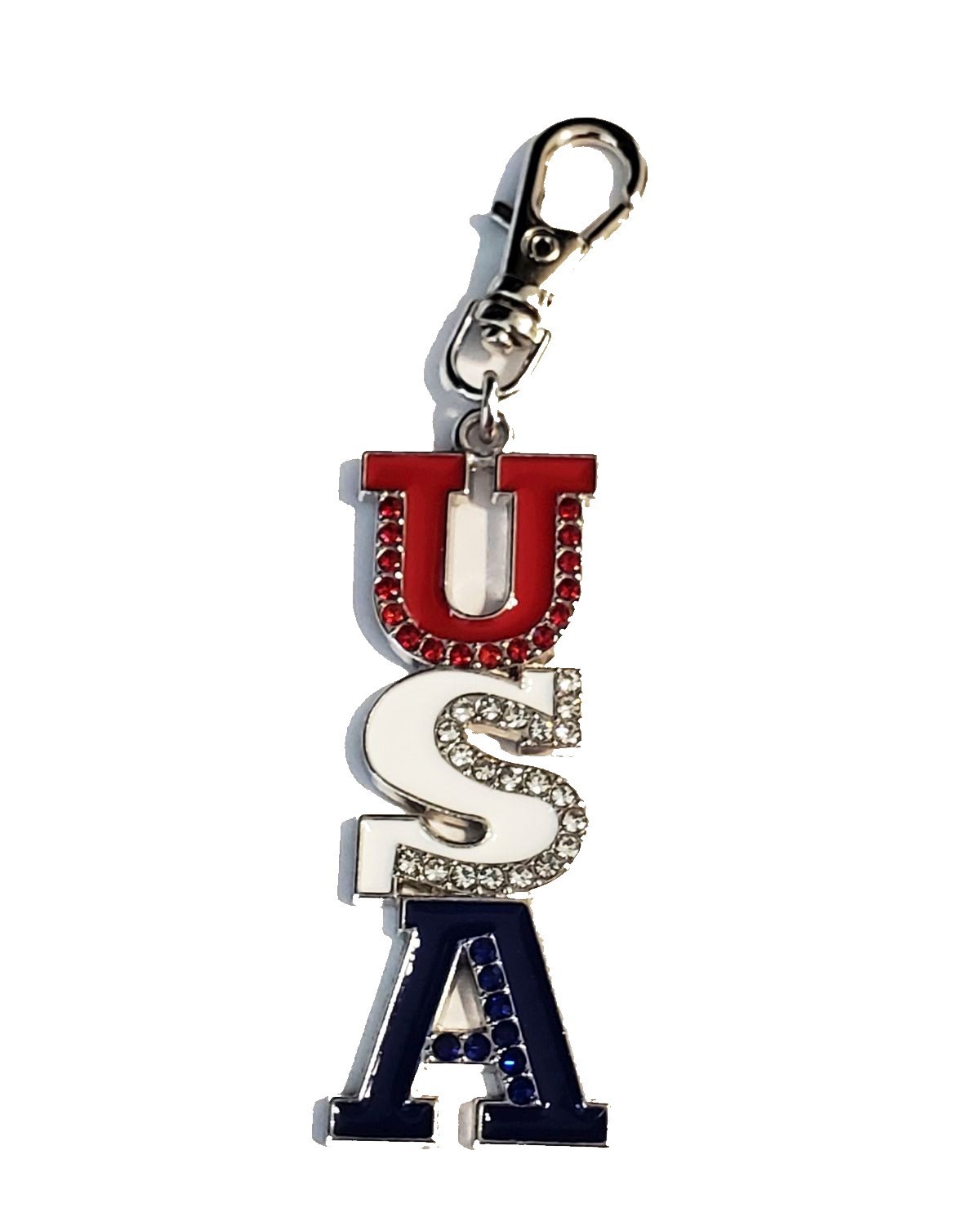 USA CHARM AMERICAN PATRIOTIC ZIPPER PULL BAG ACCESSORY DOG CAT COLLAR MILITARY