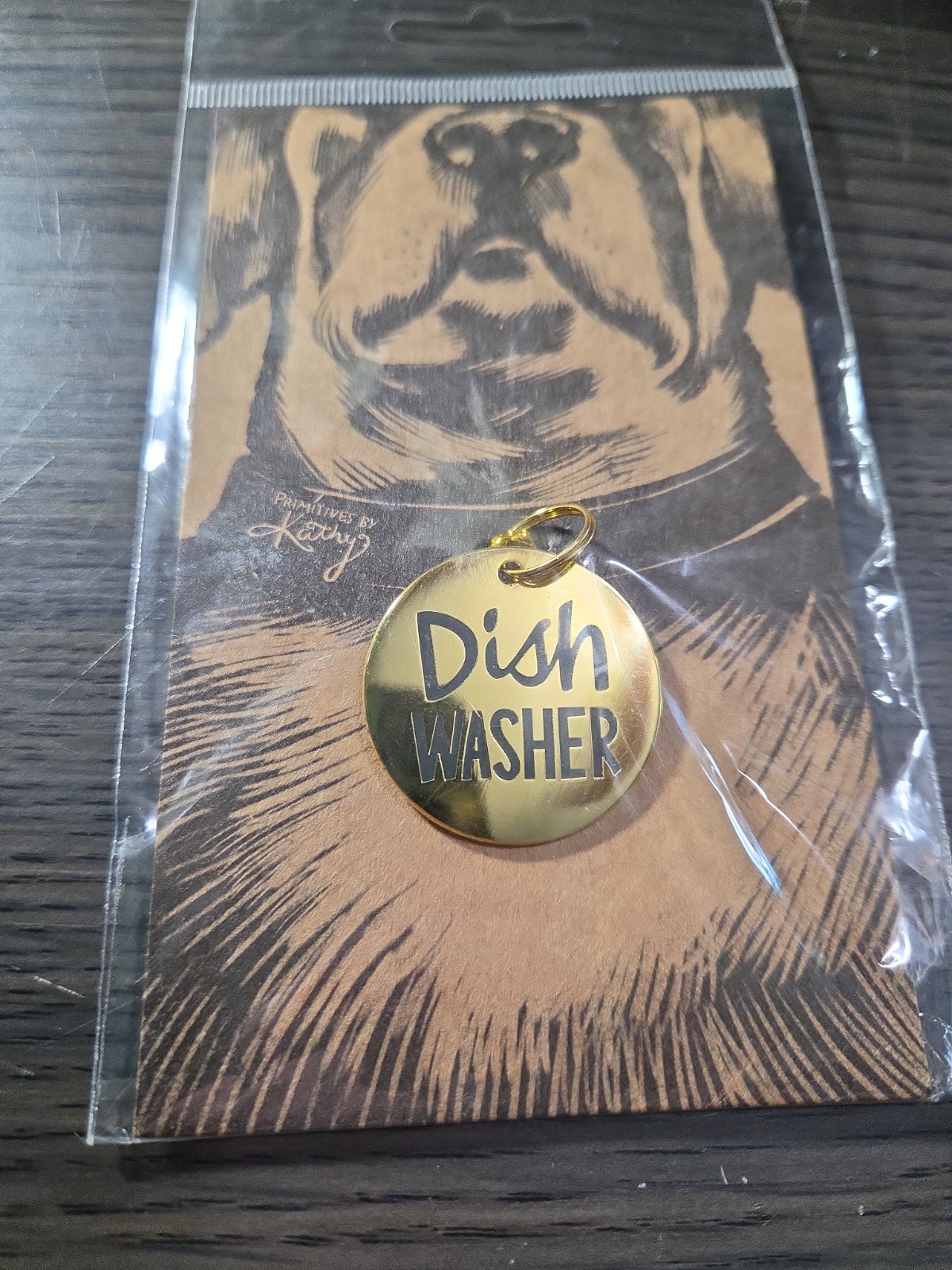 “Dish Washer” Enamel Pet Collar Charm by Primitives by Kathy