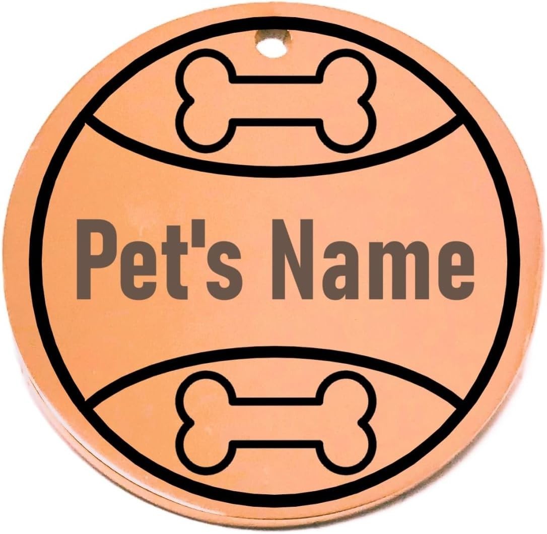 Personalized Play Ball Pet ID Tag -Laser Engraved Name Tag for Dog or Cat Collar