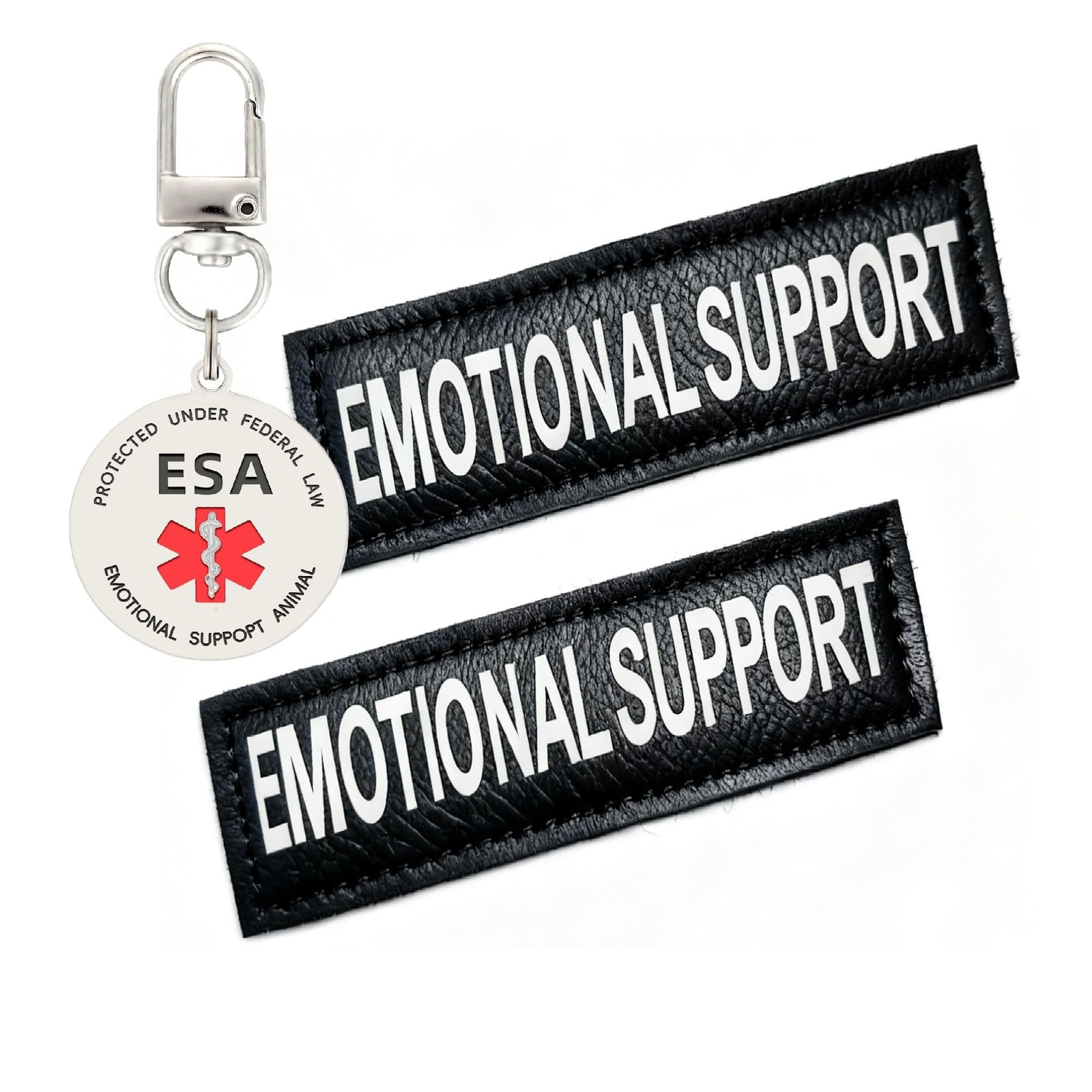 Emotional Support Animal Patches ESA Dog ID Tag Collar Harness Large 1.5×5.12