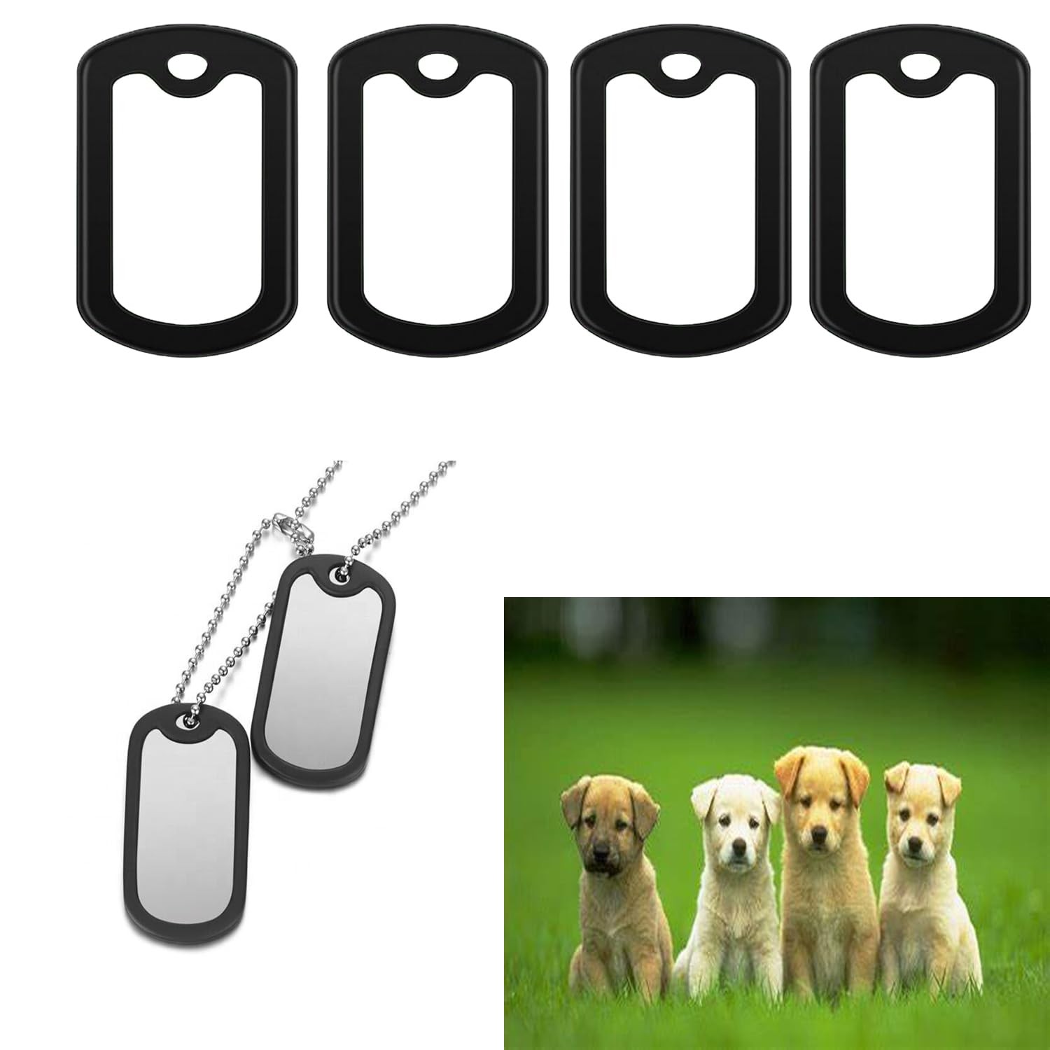 12pcs Dog Tag Silicone Silencer, Black Military Dog Tags Silencers for Authen…