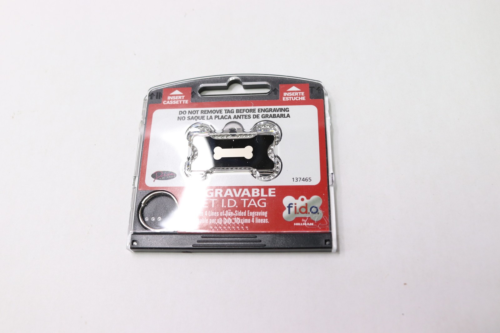 Personalized Dog & Cat ID Tag Coated Metal Clear Rhinestones