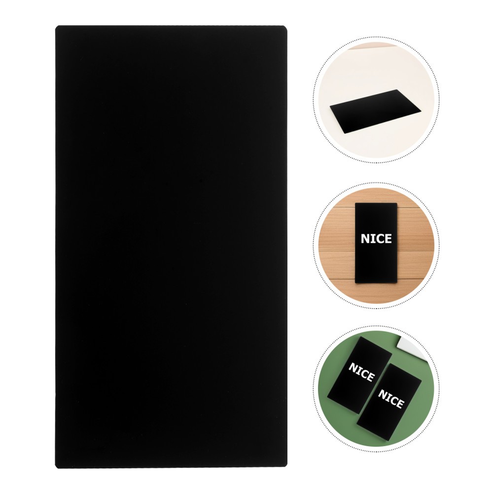 10Pcs Reusable Aluminum Blank Plates Black Metal Tags for Engraving Office Signs