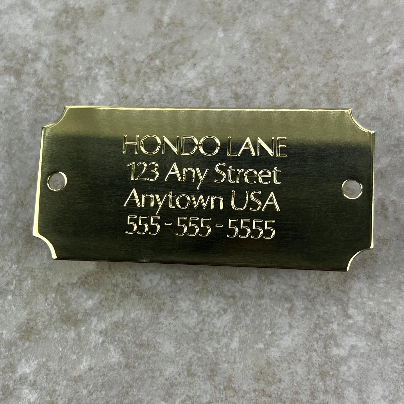 Custom Engraved Tags Personalized NAME PLATE Tag Name Plate POLISHED BRASS LARGE
