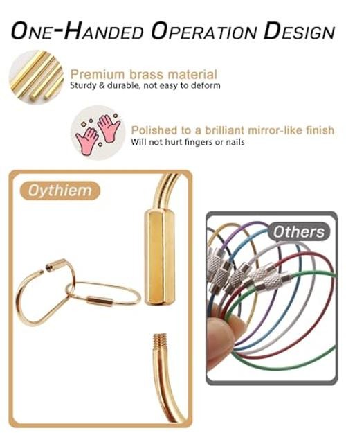 Premium Brass Keychain-Gold Key Ring Gold Carabiner Clip with Secure Locking