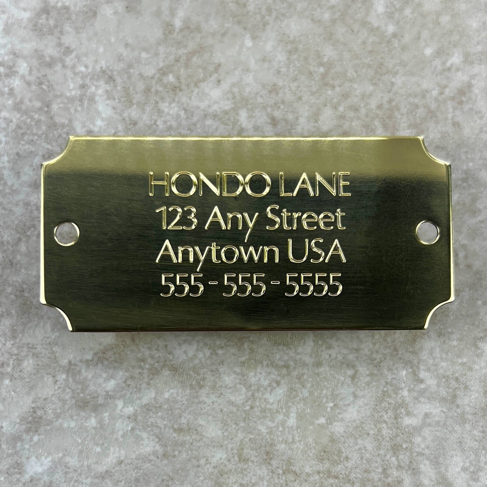 Custom Engraved Tags Personalized NAME PLATE Tag Name Plate POLISHED BRASS LARGE