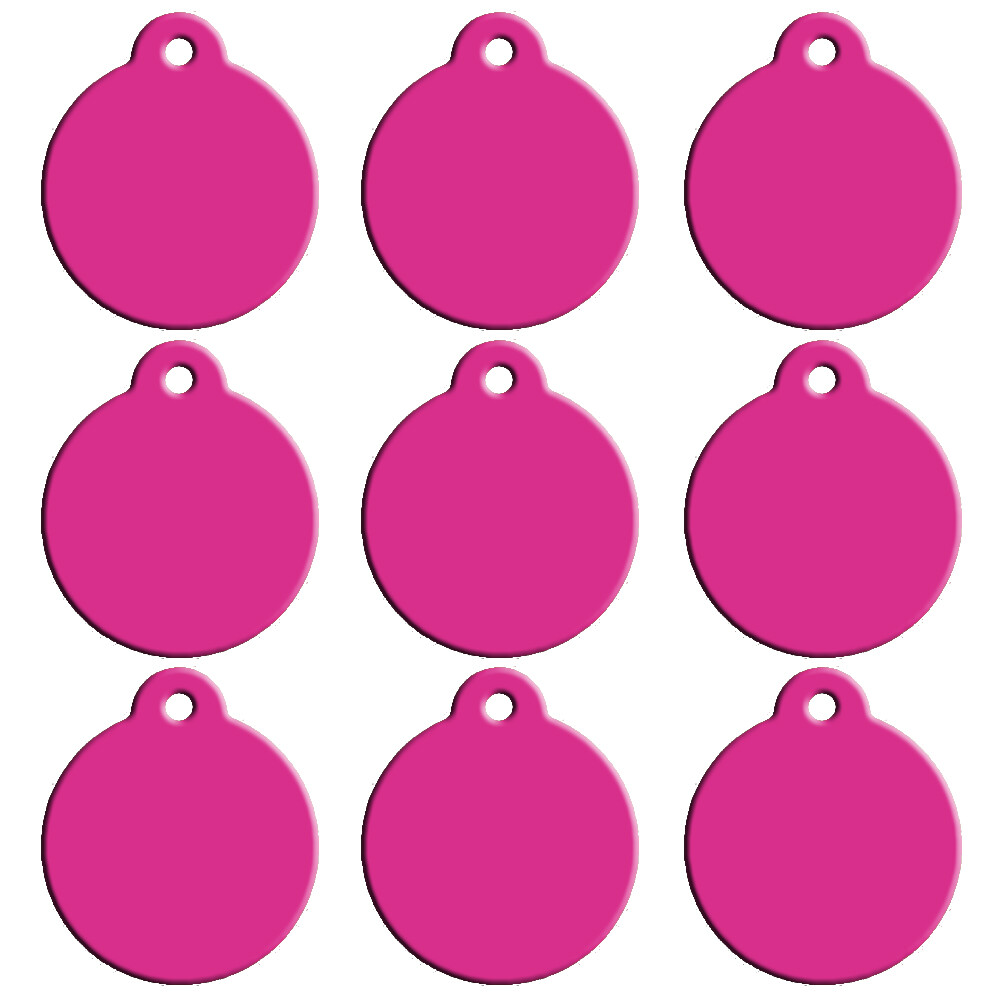 20pcs Personalized Aluminum Pet Dog ID Tags Custom Blank Bulk Round Tags 9 Color