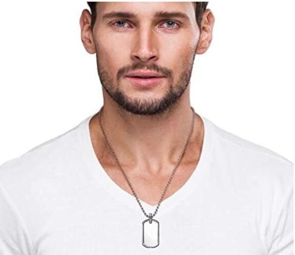 Personalized Dog Tag Pendant Necklace – Hypoallergenic Sterling Silver – 18 Inch