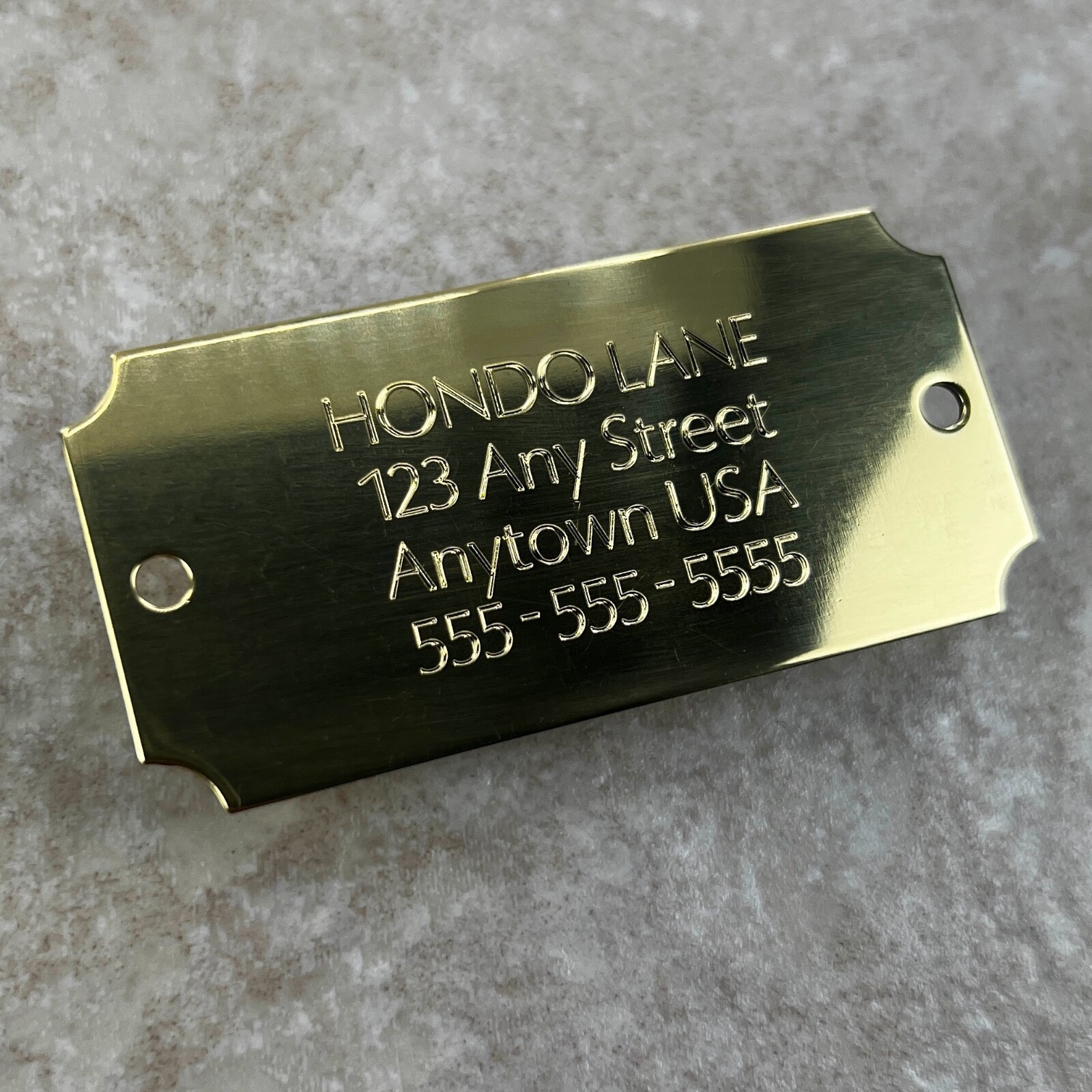 Custom Engraved Tags Personalized NAME PLATE Tag Name Plate POLISHED BRASS LARGE