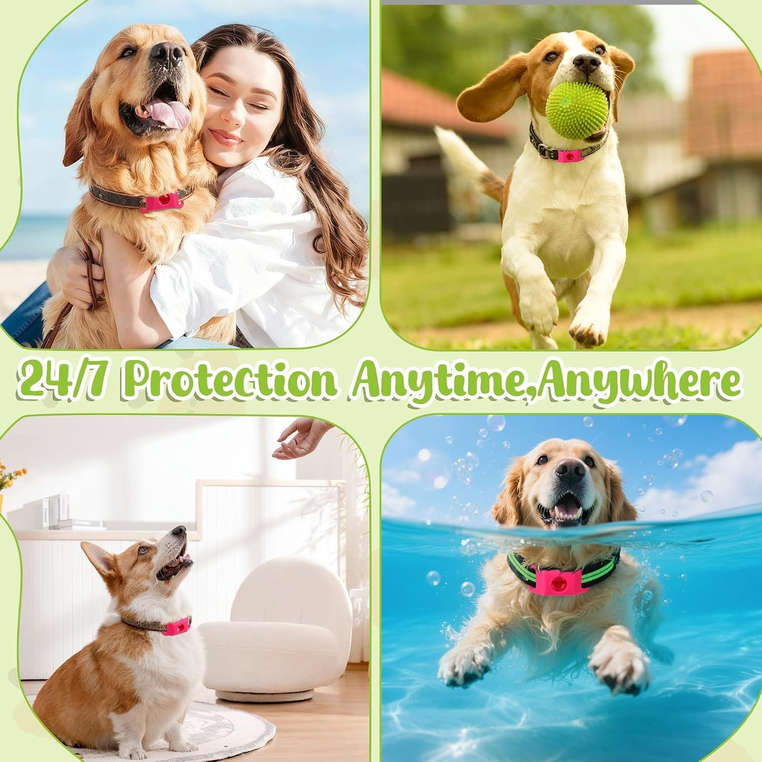 Trihood Natural Dog Tag for natural Repels – Waterproof Collar Pendant 2Pack