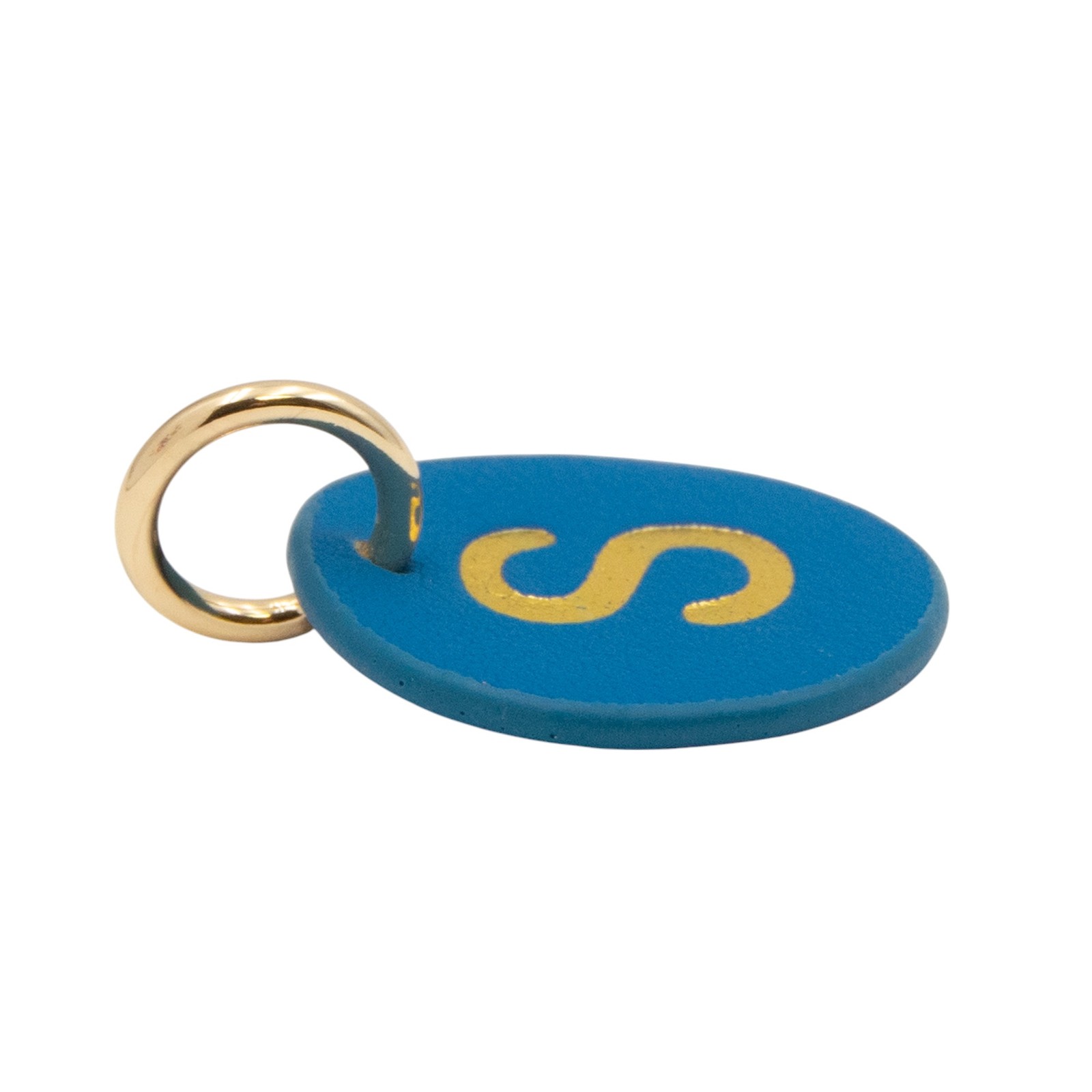 The Cuddle Collab Wear & Share Charm Faux Leather “S” Monogram in Blue