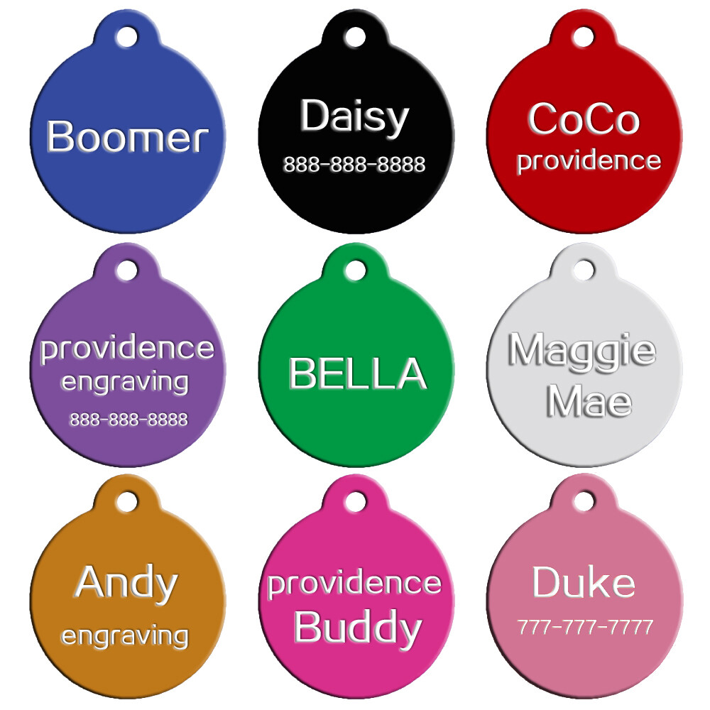 20pcs Personalized Aluminum Pet Dog ID Tags Custom Blank Bulk Round Tags 9 Color