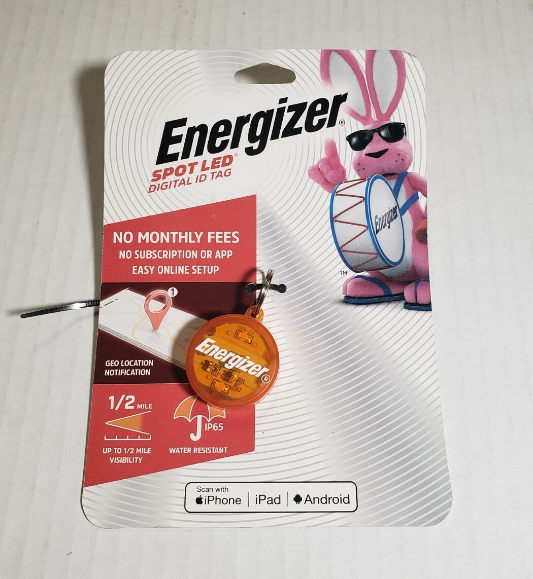 Energizer Digital ID Tag For Dog Cat Smartphone Scanning Geo location