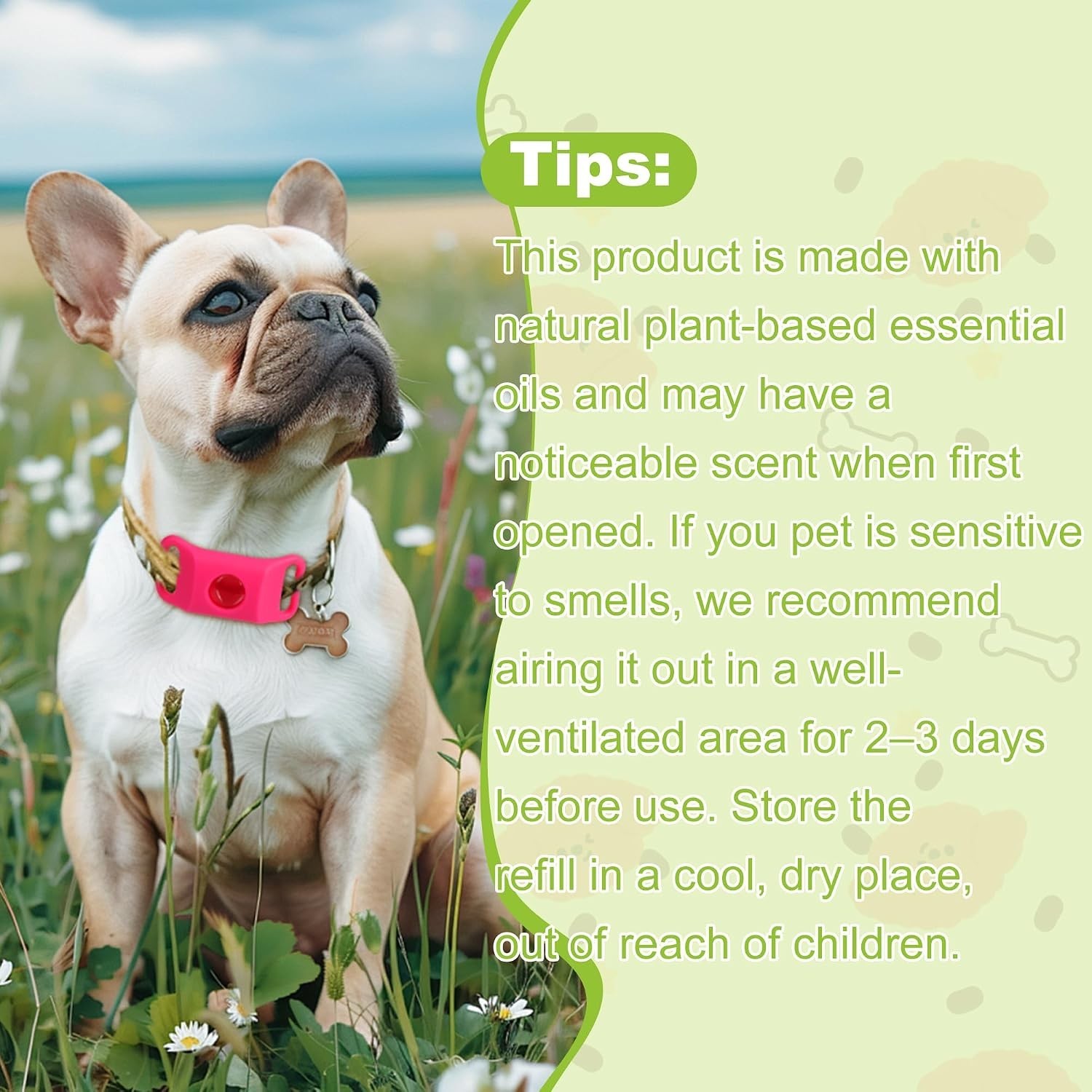 Trihood Natural Dog Tag for natural Repels – Waterproof Collar Pendant 2Pack