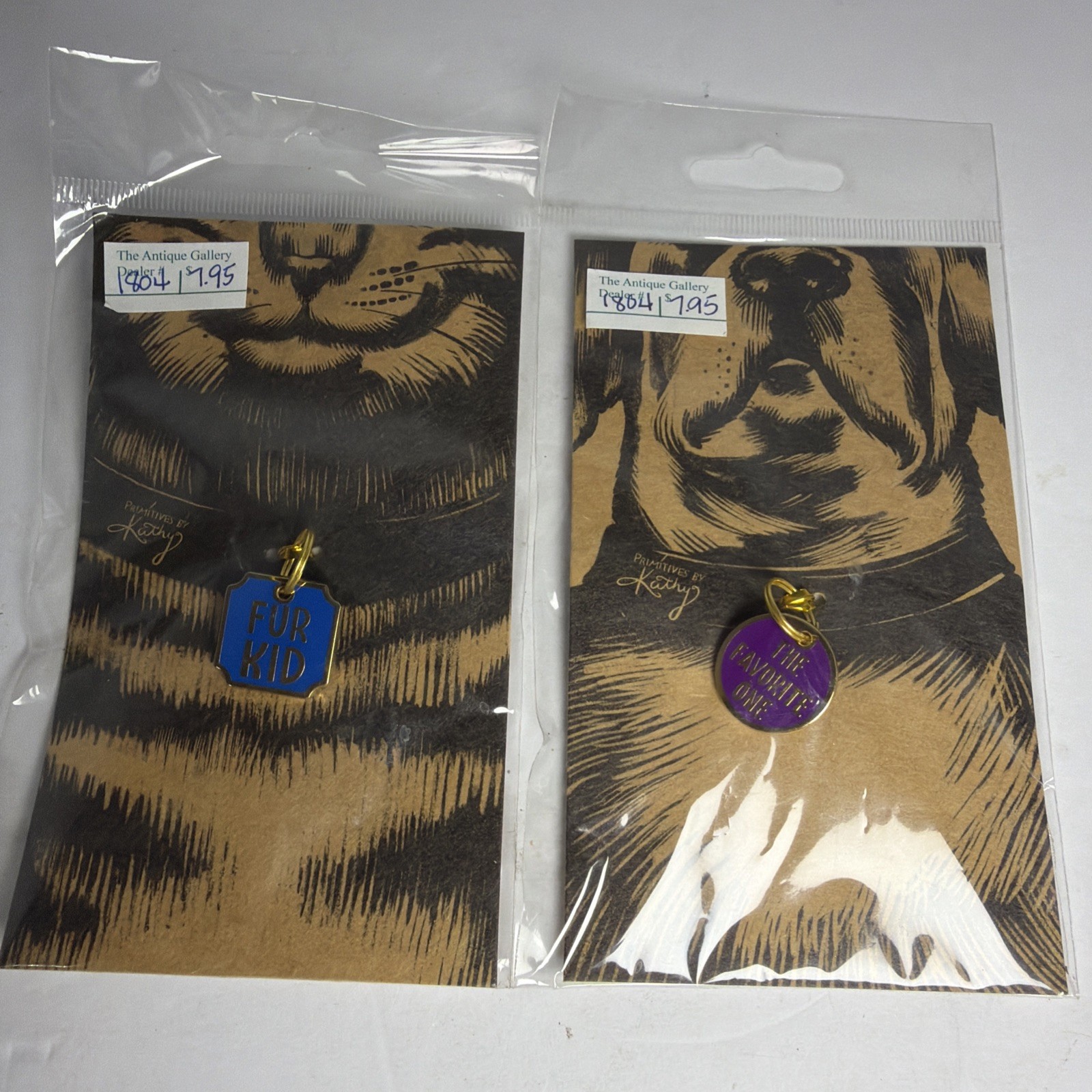 Primitives By Kathy Pet Charms Fur Kid & The Favorite One Enamel Set