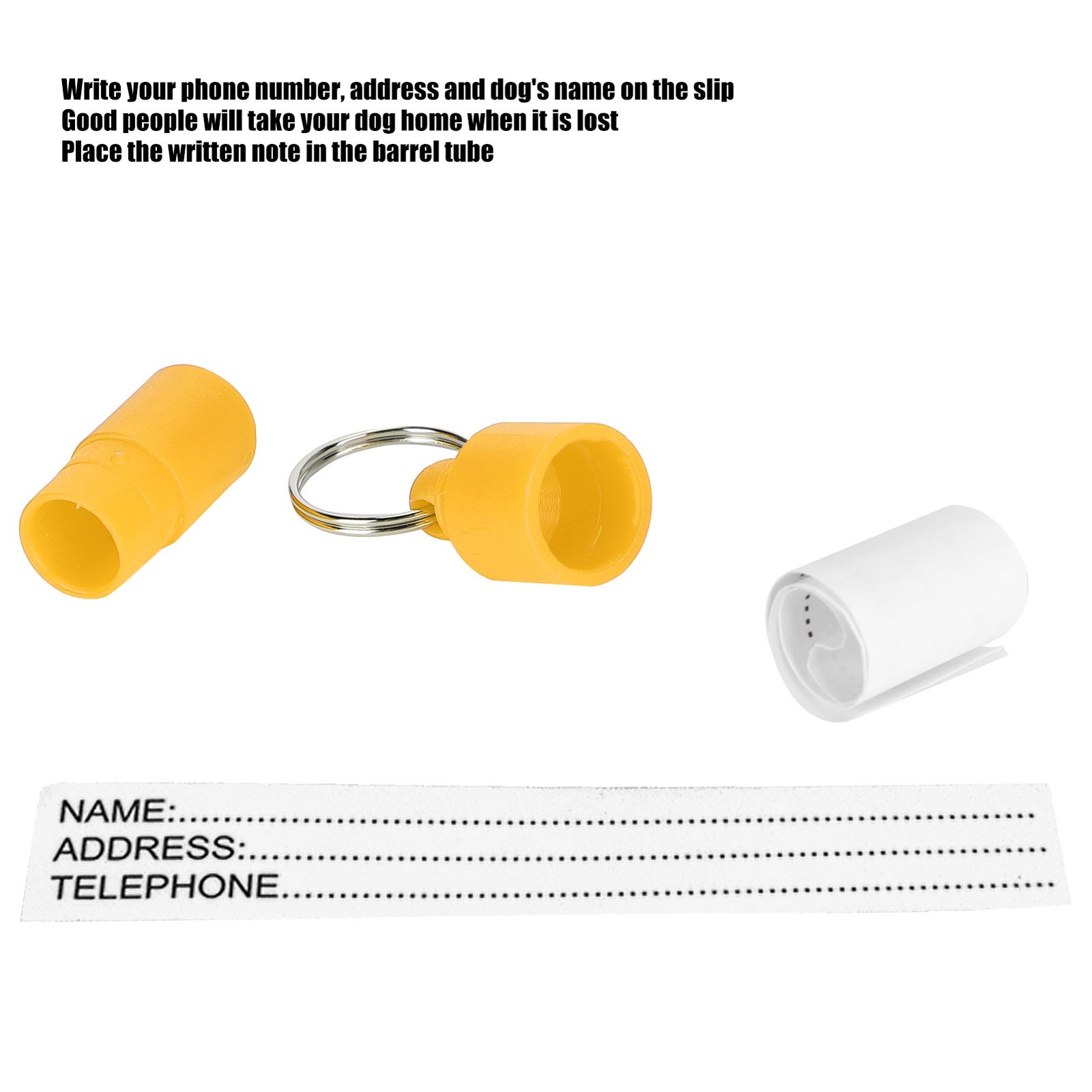 20pcs AntiLost Pet Tag Dog Cat ID Name Address Label Storage Barrel Tube Collar❀