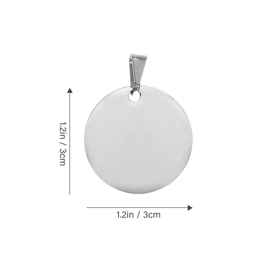 10pcs Blank Pet ID Tags Metal Round Dog Tags Titanium Steel Metal Dog Identity