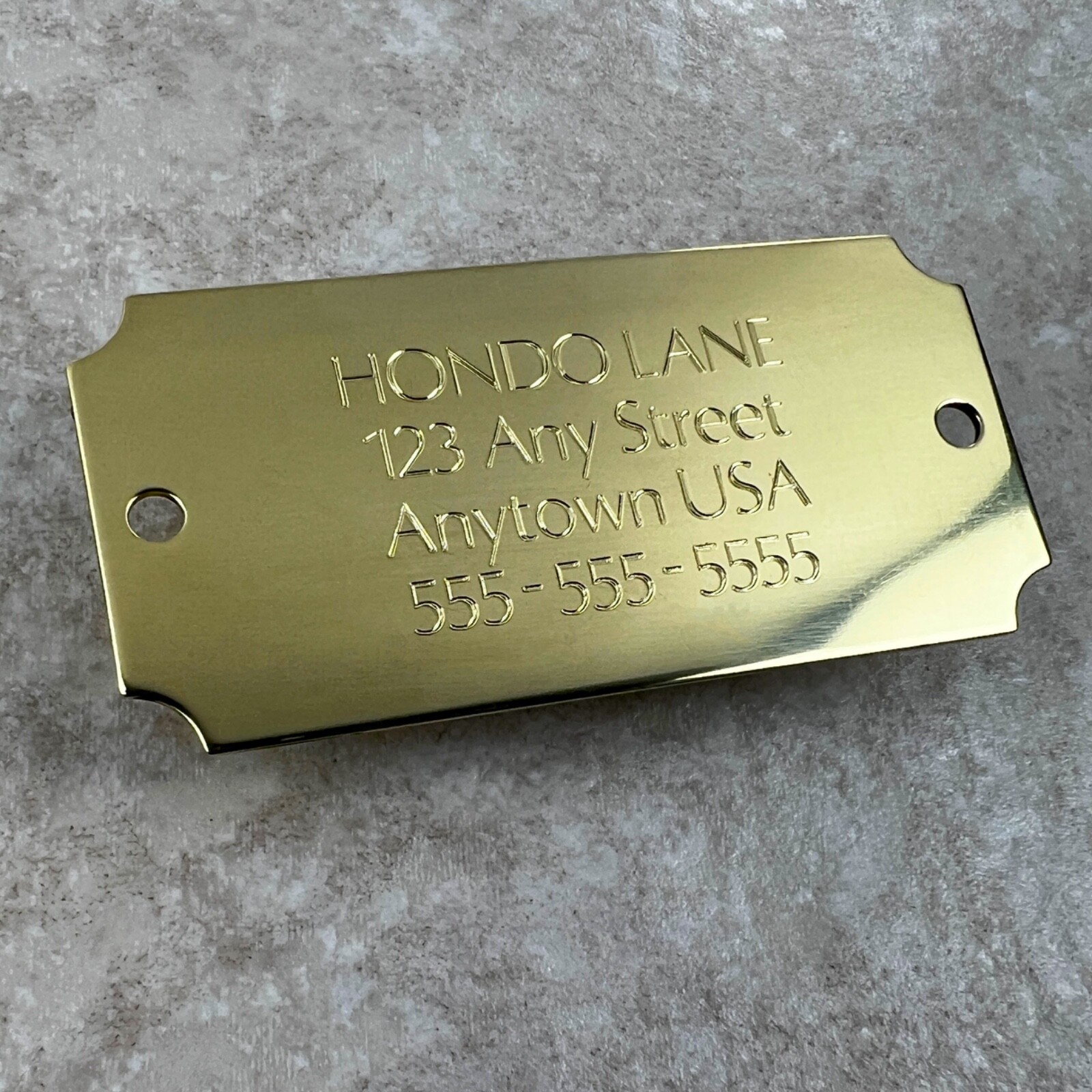 Custom Engraved Tags Personalized NAME PLATE Tag Name Plate POLISHED BRASS LARGE