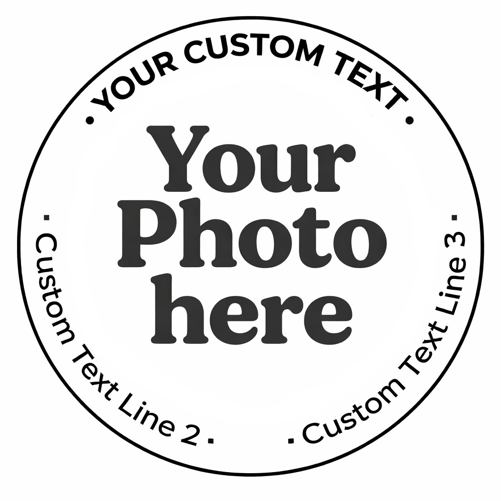 1.5″ Personalized Name Logo Photo Address Pre-Inked Stamp