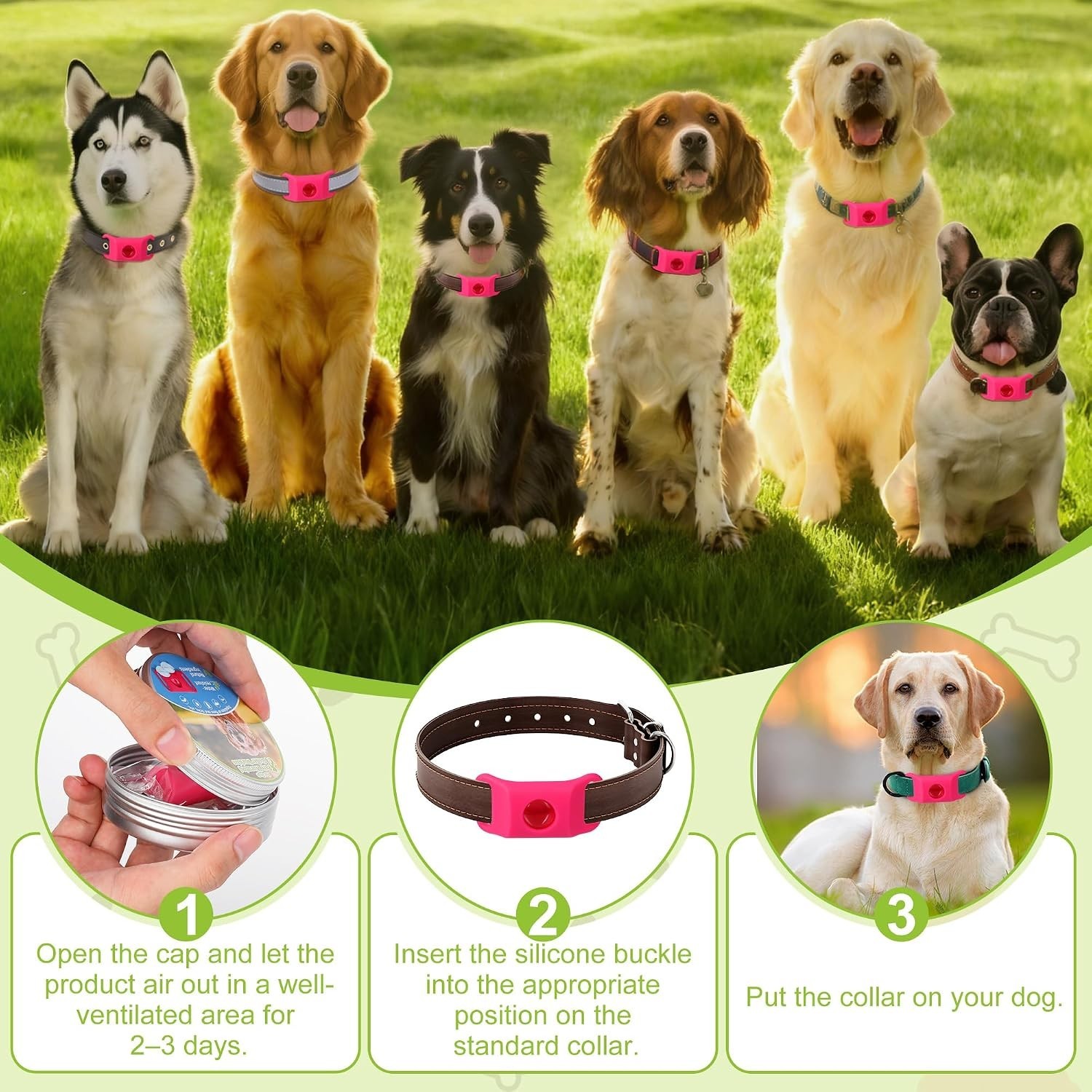 Trihood Natural Dog Tag for natural Repels – Waterproof Collar Pendant 2Pack
