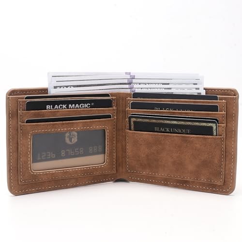 THTCSQ To My Son Gifts,Leather Wallet for Men,Engraved Never Feel Son from Mom