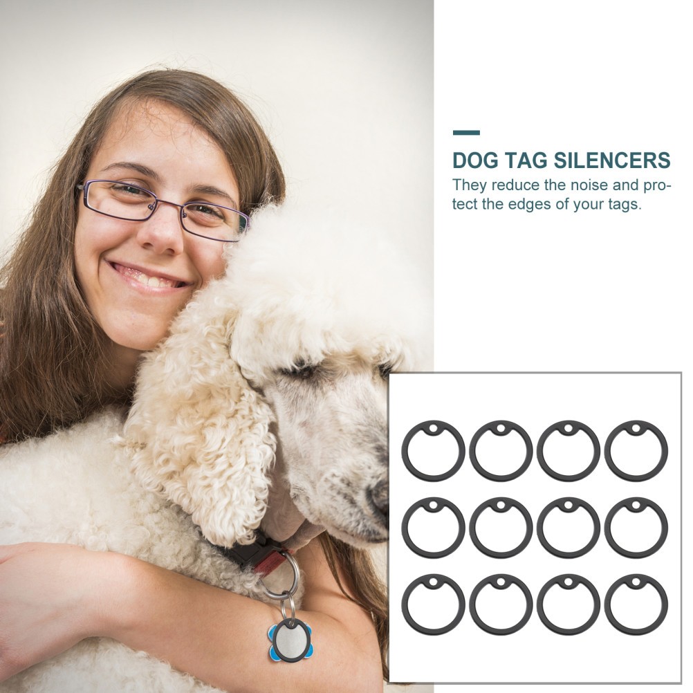 12Pcs Durable Silicone Tag Silencers for Pet Use Snug Fit on Standard Dog Tags