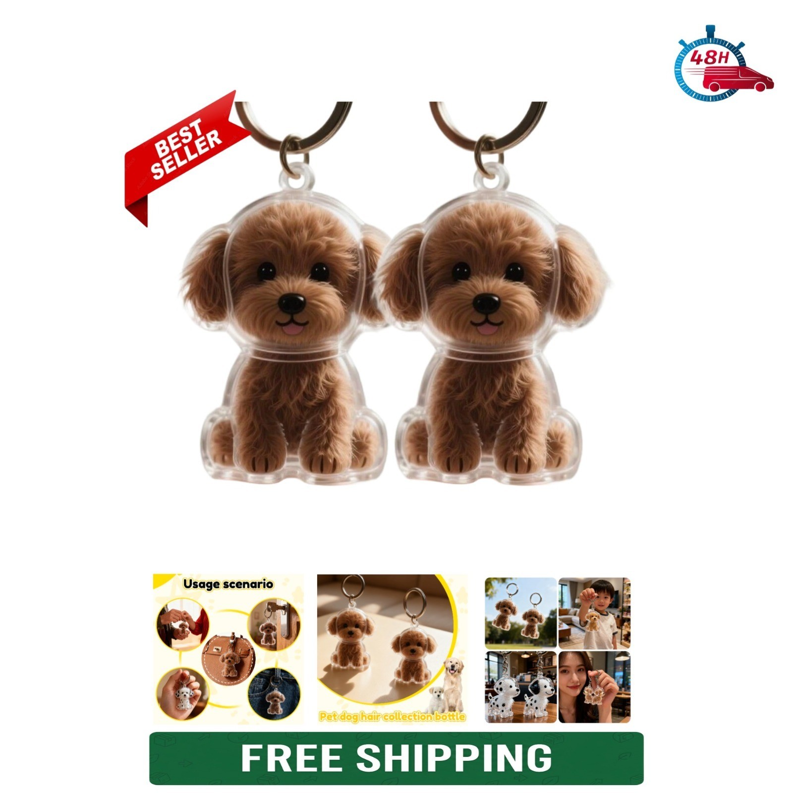 Pet Hair Collection Keychain Memorial Box – Dog Keepsake Capsule