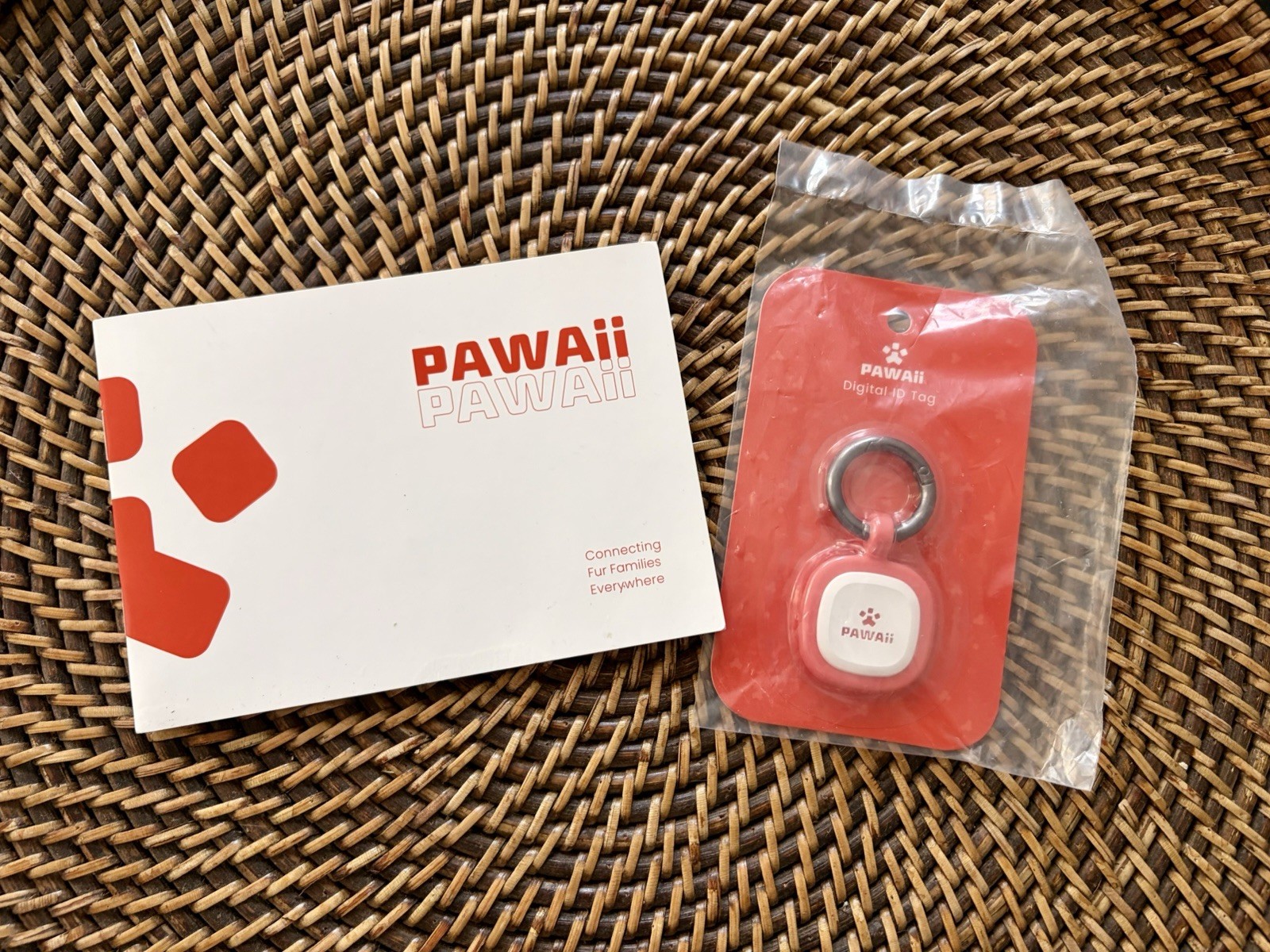 PAWAii Digital ID Tag for Pet Dog Collar, White Plastic, Unisex Model